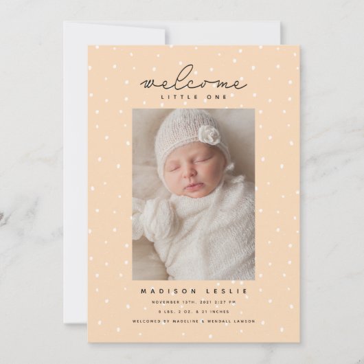 ベビー発表水玉模様 案内状 (正面)