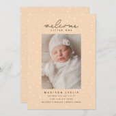 ベビー発表水玉模様 案内状 (正面/裏面)