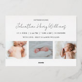 ベビー発表箔メリークリスマスホリデーカード 箔シーズンカード (裏面)