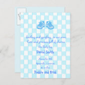 ベビー発表葉書 – 青 案内ポストカード (正面/裏面)