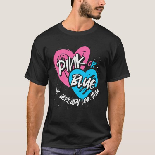 ベビー発表赤ちゃんシャワー未来の親ジェンド Tシャツ (正面)