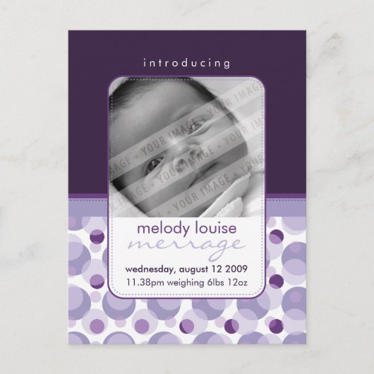 ベビー発表：：こんにちはベビー4 案内ポストカード (正面)