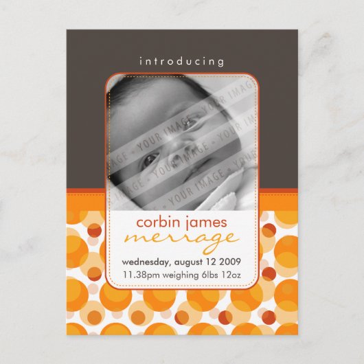 ベビー発表：：こんにちはベビー5 案内ポストカード (正面)