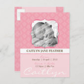 ベビー発表::エレガントなフレーム6 案内ポストカード (正面/裏面)