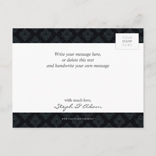 ベビー発表：：エレガントなフレーム8 案内ポストカード (裏面)