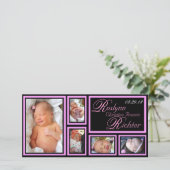 ベビー発表 – ピンク 案内状 (スタンド正面)