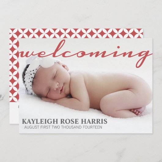 ベビー発表 |ベビーパーソナライズされた発表 案内状 (正面/裏面)