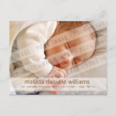 ベビー発表 – ラブガール 案内ポストカード (裏面)