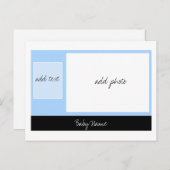 ベビー発表：青 案内ポストカード (正面/裏面)