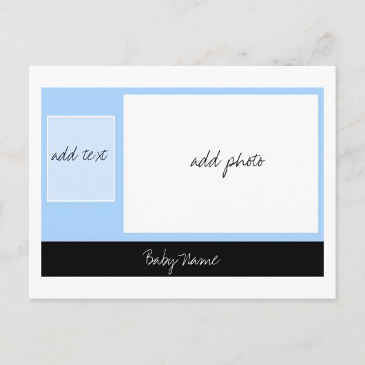 ベビー発表：青 案内ポストカード (正面)