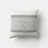 ベビー白と灰色の星と名前 クッション (裏面)