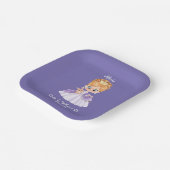 ベビー白と紫のベビー ペーパープレート (傾斜あり)