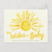 ベビー白インクの太陽の赤ちゃんシャワーの願い アドバイスカード (正面)