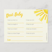 ベビー白インクの太陽の赤ちゃんシャワーの願い アドバイスカード (裏面)