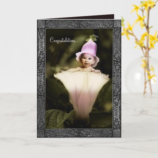 ベビー祝い カード (黄色い花)