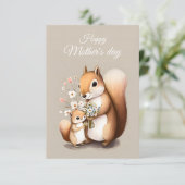 ベビー祝リスル母の日と愛 サンキューカード (スタンド正面)