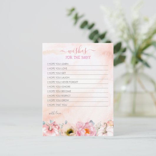 ベビー秋カボチャ女の子の赤ちゃんシャワーの願い ポストカード (スタンド正面)