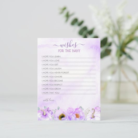 ベビー秋カボチャ女の子の赤ちゃんシャワーの願い ポストカード (スタンド正面)