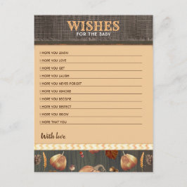 ベビー秋カボチャ少年の赤ちゃんシャワーの願い ポストカード