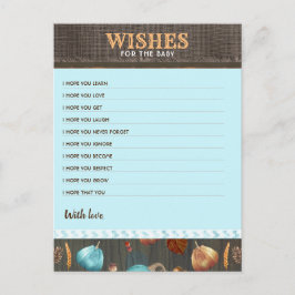 ベビー秋カボチャ少年の赤ちゃんシャワーの願い ポストカード