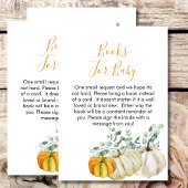 ベビー秋カボチャ緑のための赤ちゃんシャワー本 エンクロージャーカード