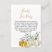 ベビー秋カボチャ緑のための赤ちゃんシャワー本 エンクロージャーカード (正面)