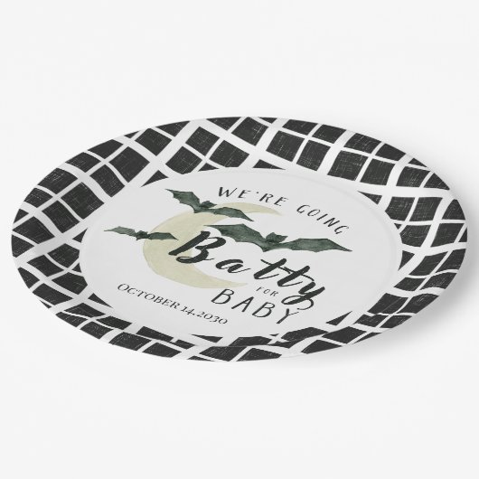 ベビー秋ハロウィンプレイドベビーシャワー用バティ ペーパープレート (アングル)