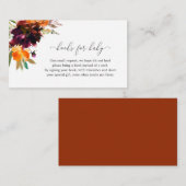 ベビー秋フローラ素朴ベビーシャワー用の本 エンクロージャーカード (正面/裏面)