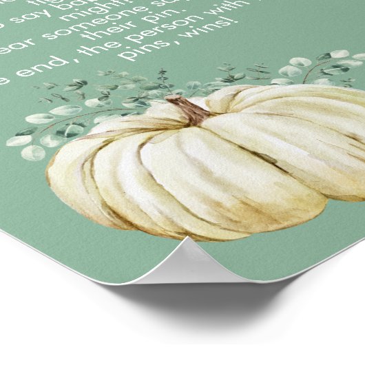 ベビー秋白かぼちゃ緑と言わない ポスター (角)