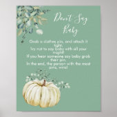 ベビー秋白かぼちゃ緑と言わない ポスター (正面)