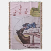 ベビー競走馬のマーレの物語本のイラストレーション スローブランケット (正面縦)