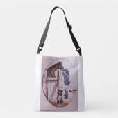 ベビー競走馬の馬尾の一辺と中 クロスボディバッグ (裏面)