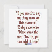 ベビー競走馬マーレがレースに勝利 (裏面)