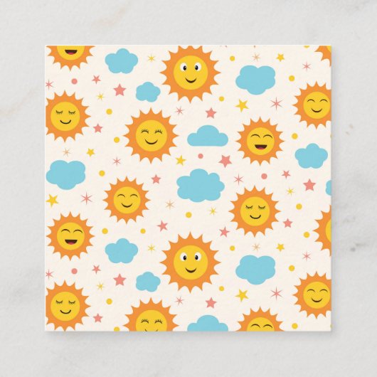 ベビー笑顔サンシャインベビーシャワー用ブック エンクロージャーカード (裏面)