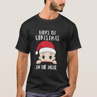 ベビー第1のクリスマス内側の母にクリスマスになる Tシャツ