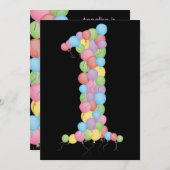 ベビー第1の誕生日パーティーカスタム招待状招待状 招待状 (正面/裏面)