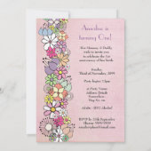 ベビー第1の誕生日パーティーカスタム招待状招待状 招待状 (裏面)