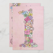 ベビー第1の誕生日パーティーカスタム招待状招待状 招待状 (正面/裏面)