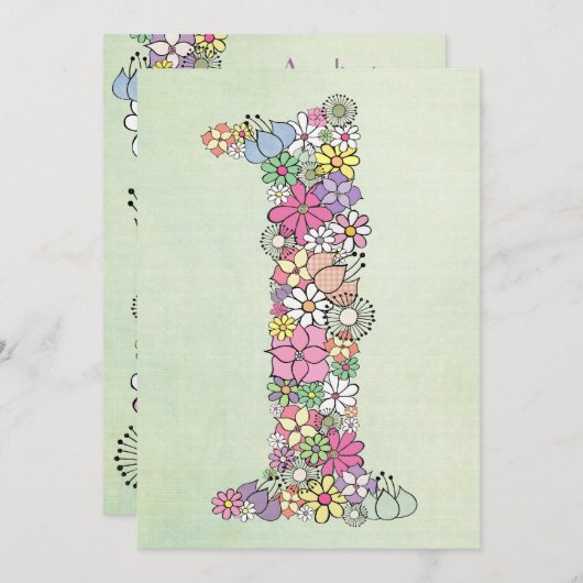 ベビー第1の誕生日パーティーカスタム招待状招待状 招待状 (正面/裏面)