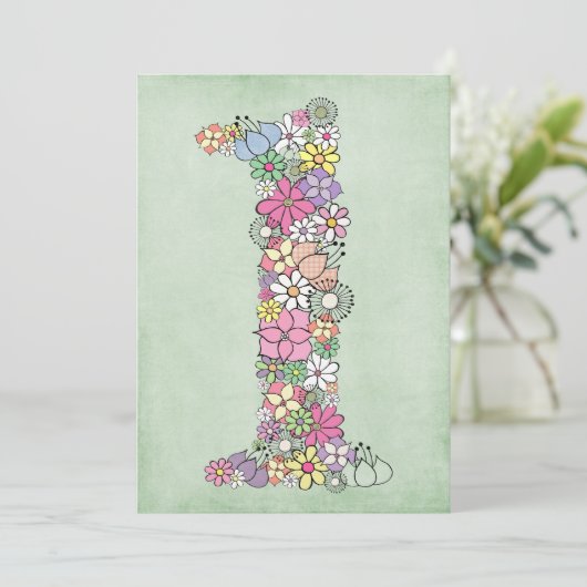 ベビー第1の誕生日パーティーカスタム招待状招待状 招待状 (スタンド正面)