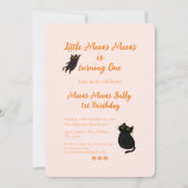 ベビー第1の誕生日招待状 |ニャー 招待状 (正面)