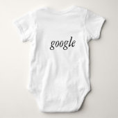 ベビー第1はべたつく物、べたつく物のgoogleのTシャツを言い表わします(背部) ベビーボディスーツ (裏面)