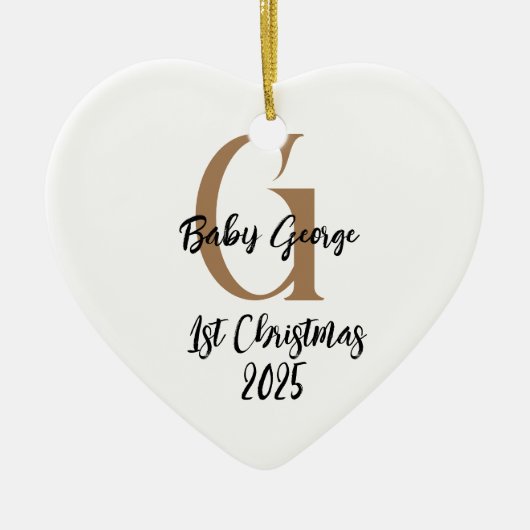 ベビー第1クリスマスオーナメント セラミックオーナメント (正面)