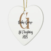 ベビー第1クリスマスオーナメント セラミックオーナメント (左)
