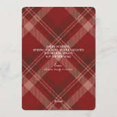 ベビー第1クリスマスカード | 赤い格子状独身のの写真 シーズンカード (裏面)