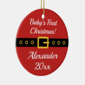 ベビー第1クリスマスサンタクロースの木のオーナメント セラミックオーナメント (右)