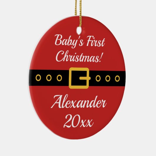 ベビー第1クリスマスサンタクロースの木のオーナメント セラミックオーナメント (右)