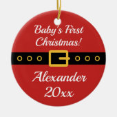 ベビー第1クリスマスサンタクロースの木のオーナメント セラミックオーナメント (正面)