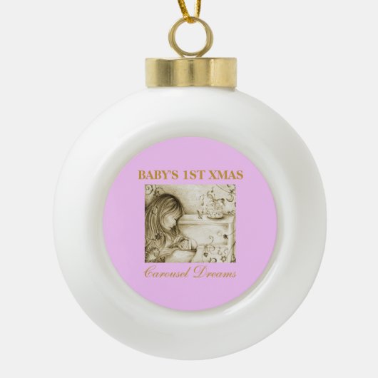 ベビー第1クリスマスセラミックオーナメント（クリスマスツリー） セラミックボールオーナメント (正面)