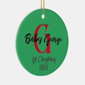 ベビー第1クリスマスツリーオーナメントカスタムモノグラム セラミックオーナメント (右)